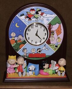 The Peanuts "Four Seasons" Clock By Danbury Mint - Clock Works, Exc Condition
