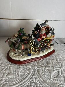 Danbury Mint Schnauzer Edition Christmas Sleigh Light Up Decoration
