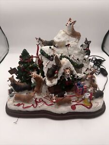 Danbury Mint Corgi Dog Lighted Christmas Doghouse Gift Holiday Decoration Rare!