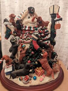 The Danbury Mint Dachshund Christmas Snowman