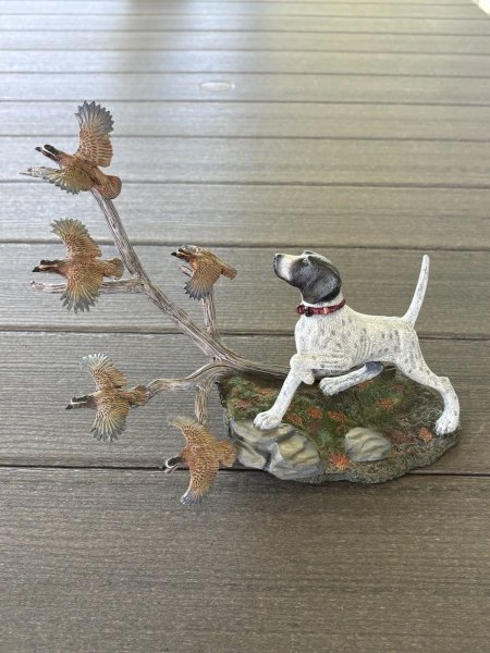Danbury Mint Covey Rise By Stan Bentall English Pointer Hunting Dog Sculpture