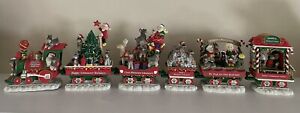 Danbury Mint "Miniature Schnauzer Park"Christmas Express Dog Train Set Excellent