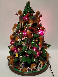 Danbury Mint Beagle Dog Christmas Tree Lighted Figurine