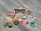 Danbury Mint Bulldog Welcome Sign with 10 Changeable Hanging Seasonal Signs