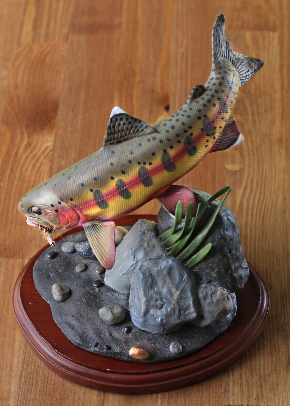 Danbury Mint "Golden Treasure" Trout Sculpture by Franz Dutzler