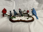 Winter Gathering Danbury Mint Songbirds on Branch Sculpture by Bob Guge 15"