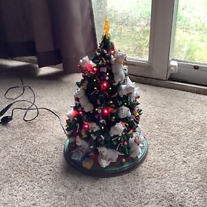 Retired The Danbury Mint Lighted WESTIE Christmas Tree West Highland Terrier