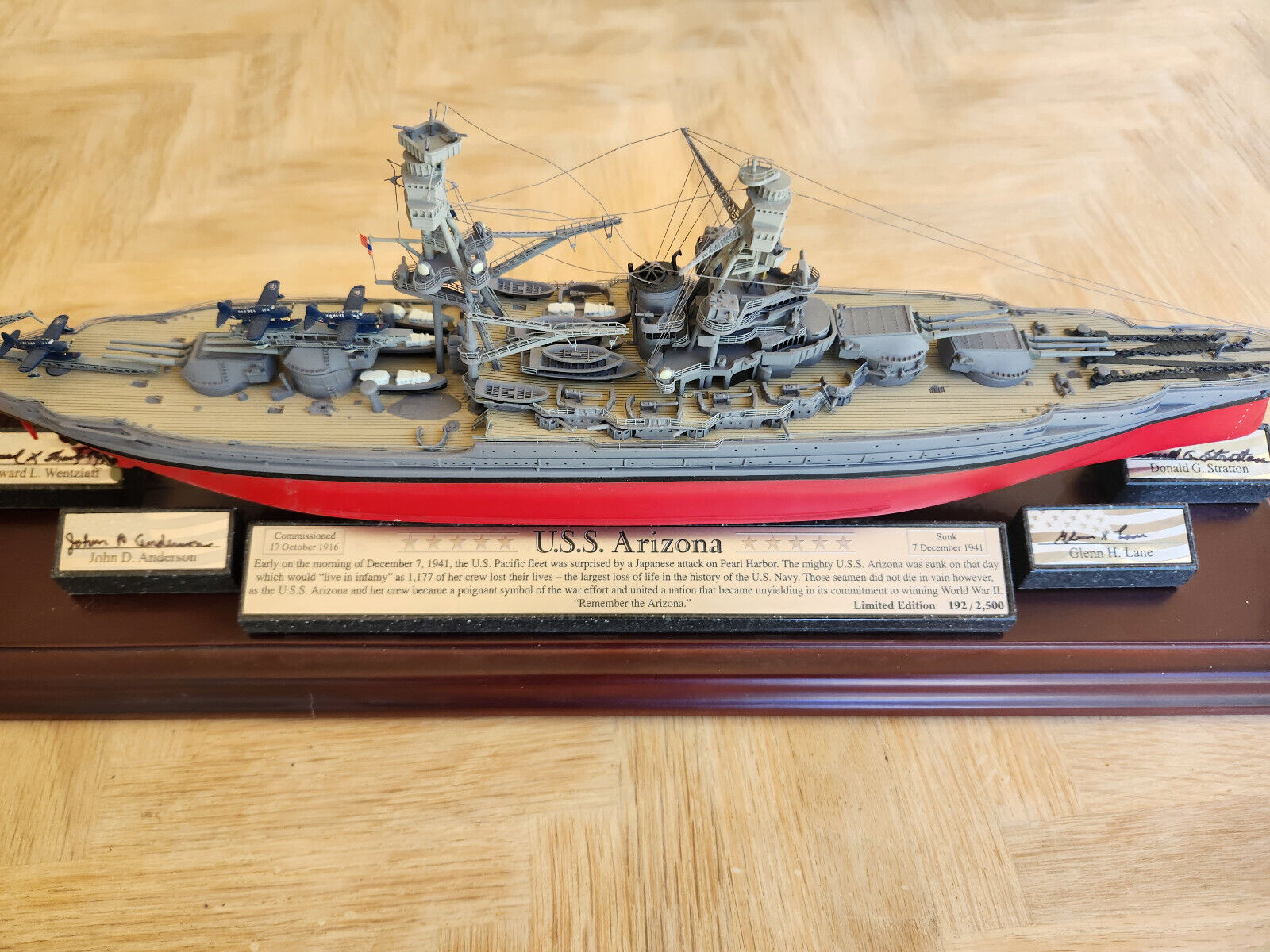 USS Arizona - Danbury Mint: Limited Edition 192/2500. 1:500 Scale
