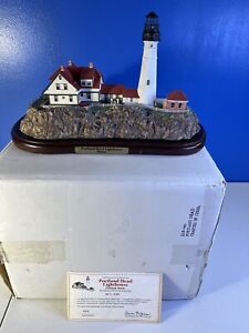 Vintage Lighted “Portland Head Lighthouse” Maine - Danbury Mint Original Box/COA
