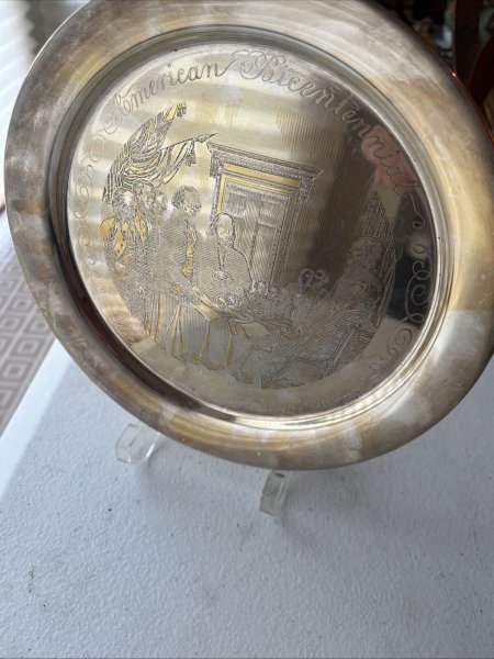 New ListingDanbury Mint Sterling Silver Plate 236 grams, Declaration Of Independence 1776,