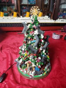 NICE! Danbury Mint Miniature Schnauzer Dog Christmas Tree Lighted Figure