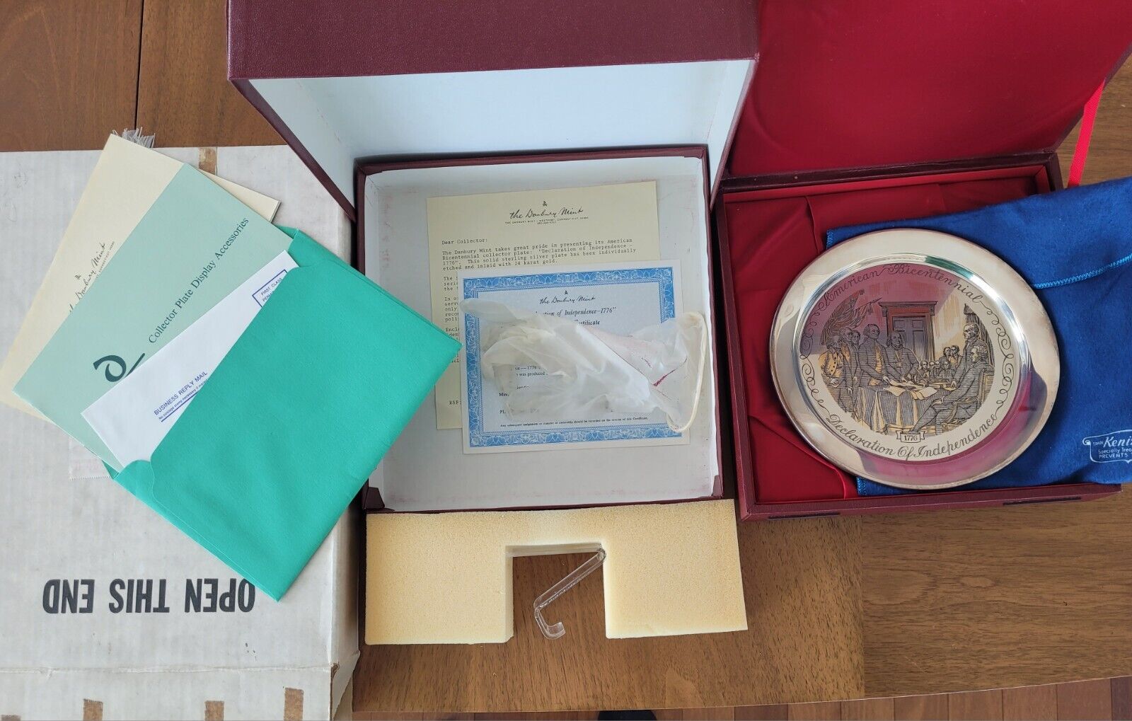 8" The Danbury Mint  Declaration of Independence - 1776 Sterling Silver Complete