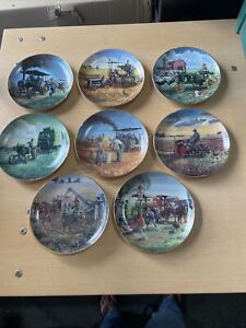 John Deere Farmland Memories Mort Kunstler 8 Collector Plates Danbury Mint (LW)