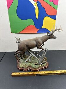 Danbury Mint "Lucky Leap" Deer Sculpture by Curtis Christensen