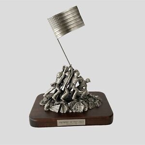 The Danbury Mint Pewter Sculpture Victory at Iwo Jima 1945 w/ Wood Base 10"