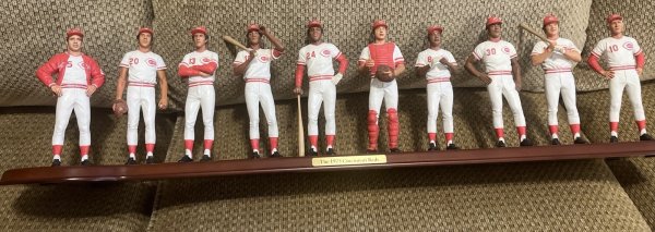 Cincinnati Reds 1975 Big Red Machine Danbury Mint Figurines Bench, Rose, Morgan