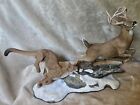Vintage Danbury Mint Nick Bibby Hot Pursuit Sculpture Mountain Lion/Cougar &Deer