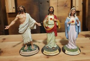 3 Figures Immaculate Heart of Mary, Sacred Heart of Jesus, Jesus Crown of Thorns