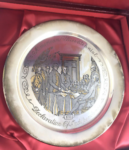 New Listing4 Danbury Mint 925 Sterling Silver 8" Plates 2 Winters + Declaration & Forge