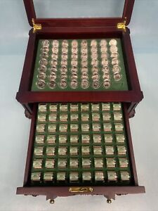 DANBURY MINT US STATE QUARTER CASE America Beautiful Set 56 Uncirculated Rolls