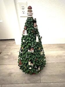 Vintage 1999 Danbury Mint Captain's Lighthouse Christmas Tree 18" 100% Complete