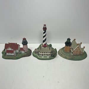 The Danbury Mint Block Island St. Augustine West Quoddy Head Lighthouse Lot Of 3