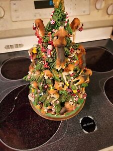 Danbury Mint BEAGLE Lighted 13” Christmas Tree With Star Rare Vintage