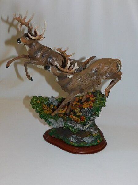 Dick Idol "King of the Mountain" Danbury Mint Buck Deers Scenery Sculpture MIB