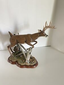 Danbury Mint "Lucky Leap" Deer Sculpture by Curtis Christensen