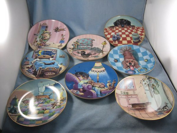 EUC Danbury Mint 8 Gary Patterson Dachshund Collectors' Plates 7 w/COA