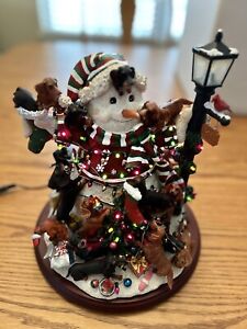 Danbury Mint Snowman With Dachshunds