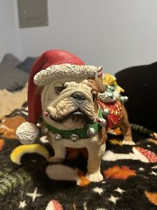 Danbury Mint Christmas Bulldog Vintage Classic