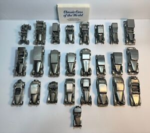25 Classic Cars Of The World Danbury Mint Pewter 25 Car Set (see description)