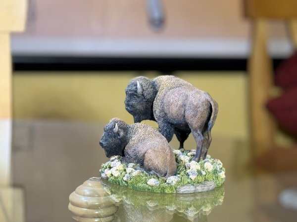 DANBURY MINT"ON THE RANGE"by DAN INGEBRIGTSON MIGHTY BUFFALO TRUE-TO-LIFE DETAIL