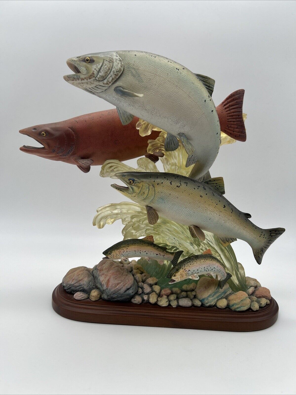 Franz Dutzler Danbury Mint Royal Rush Salmon Steelhead Trout Fish Sculpture~Rare
