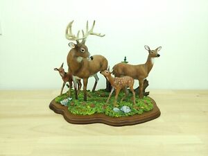 DANBURY MINT WILDLIFE THE PATRIARCH BUCK PLUS DOE & 2 FAWNS NO BOX