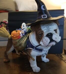 DANBURY MINT “Halloween Bulldog” 12" Statu Retired Original sticker  No Box Flaw