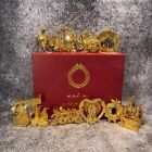 Danbury Mint Millennium Collection Complete 12-23K Gold Plated Ornament Set Box