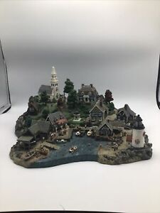 The Danbury Mint Fisherman's Cove 4 Piece Sculpture Complete Set by Colin Gough