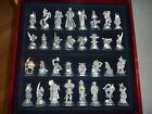 DANBURY MINT CRYSTAL OF FANTASIE PEWTER CHESS SET GOTHIC WICCA VAMPIRE VICTORIAN