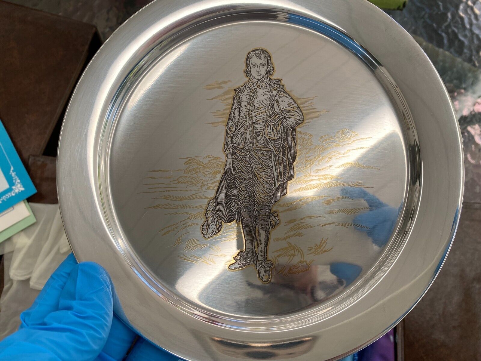 Danbury Mint Sterling Silver Plate "Blue Boy"  Beautiful Condition!