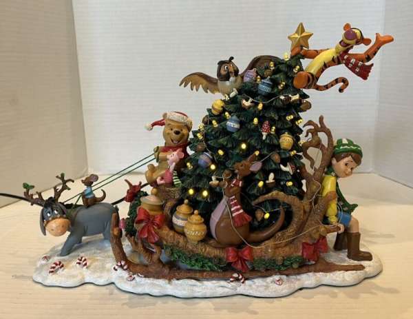 Danbury Mint Winnie The Pooh Christmas Sleigh