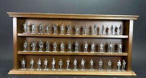 Danbury Mint Presidential 39 Piece Miniature Pewter Figure Set, with Shelf, 26"