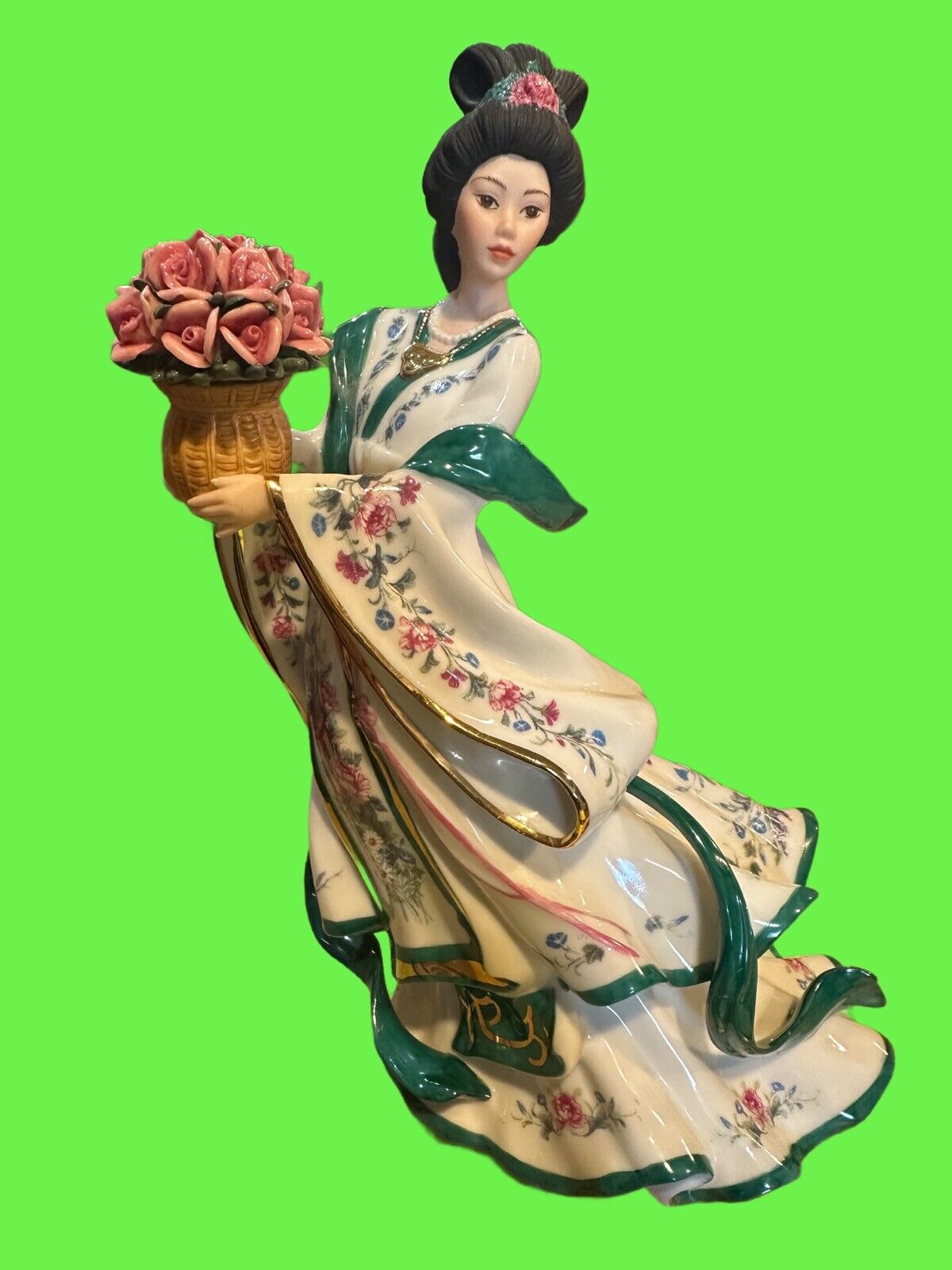 Danbury Mint "The Rose Princess" by Lena Liu Oriental Porcelain Figurine 10 Inch