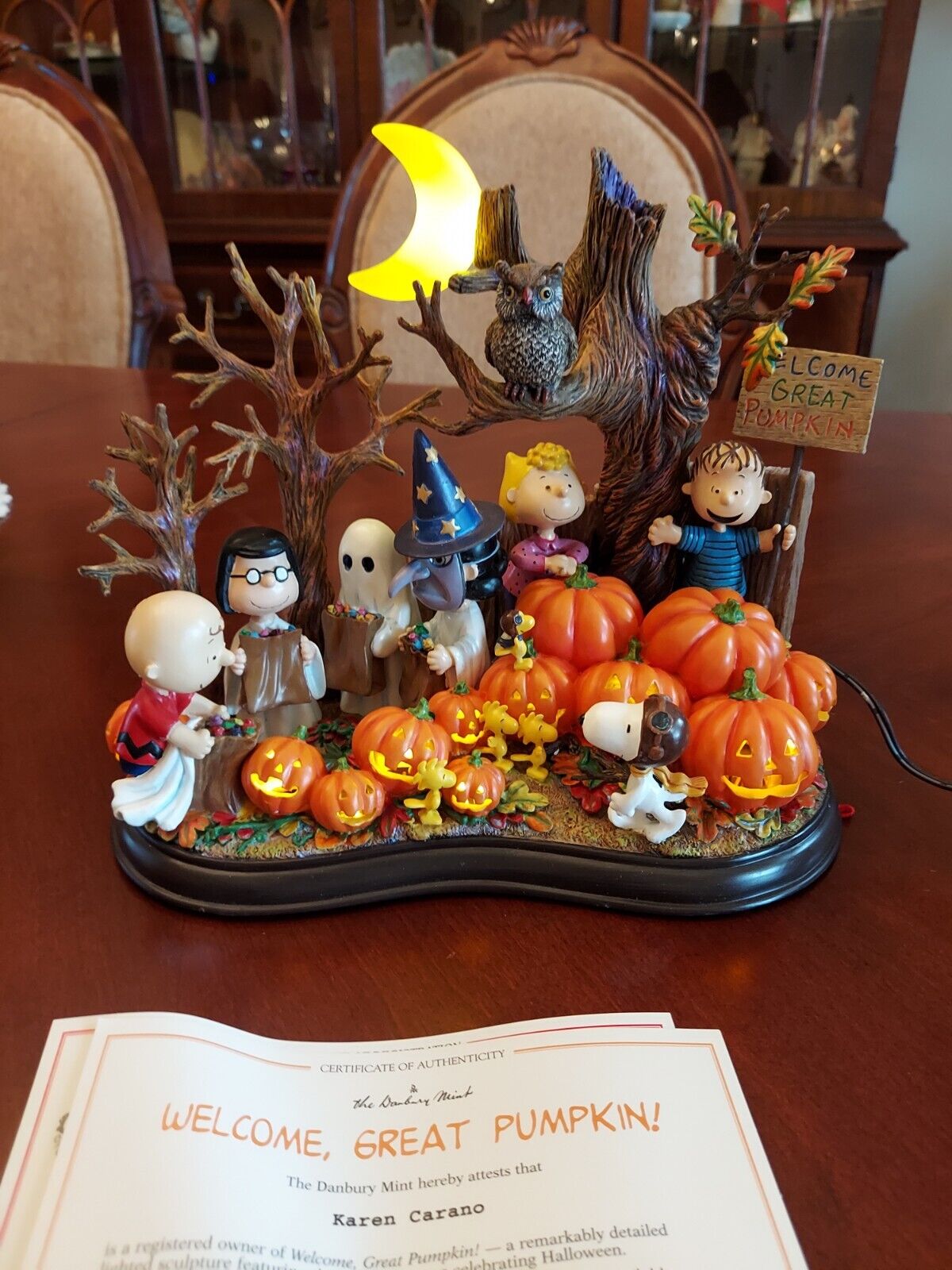 Peanuts Gang Welcome Great Pumpkin Danbury Mint Lighted