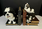 SHIH TZU PUPPIES LTD ED PAIR OF DANBURY MINT CARVED COLD CAST PORCELAIN BOOKENDS