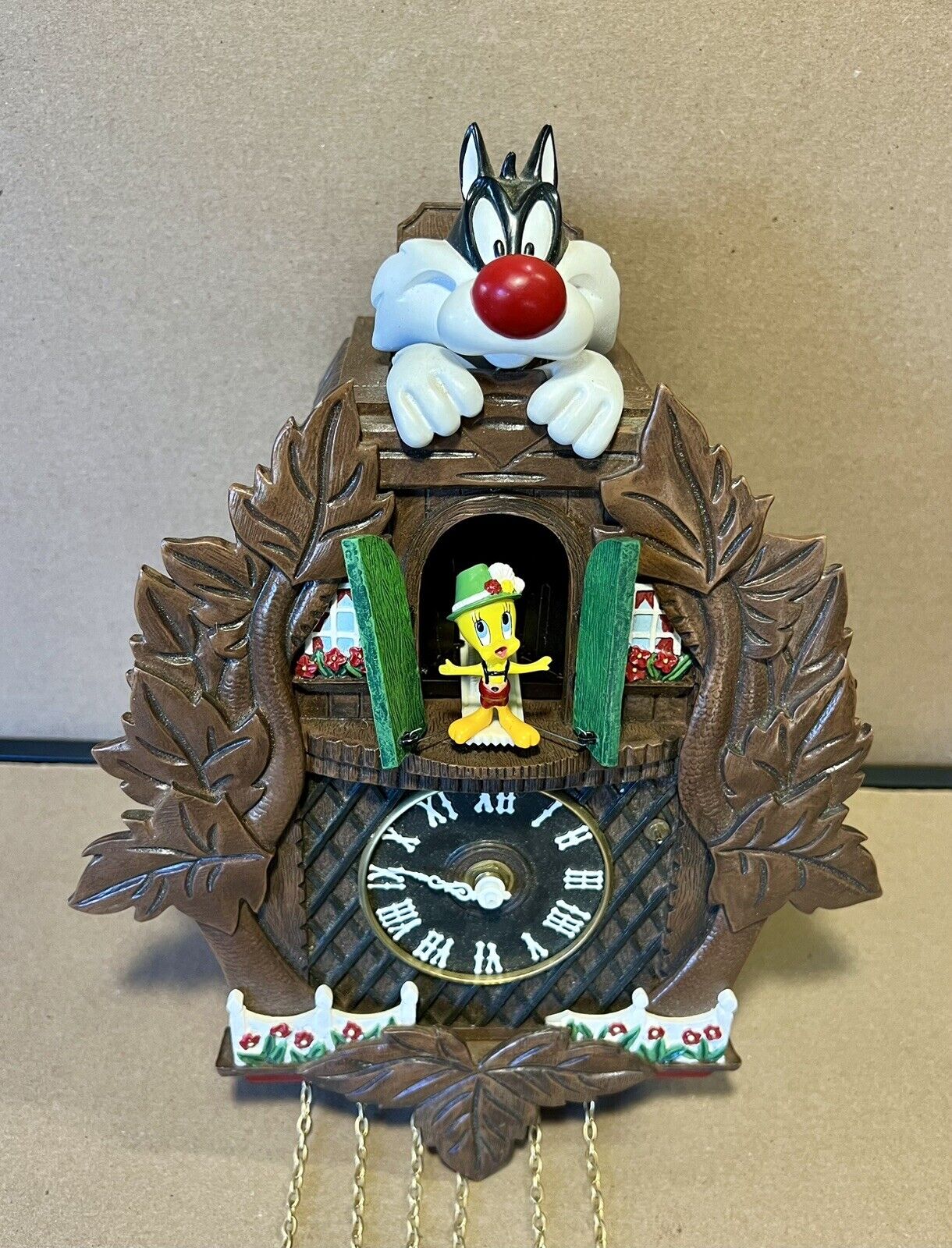 Rare Danbury Mint Sylvester and Tweety Cuckoo Clock Looney Tunes Parts Only