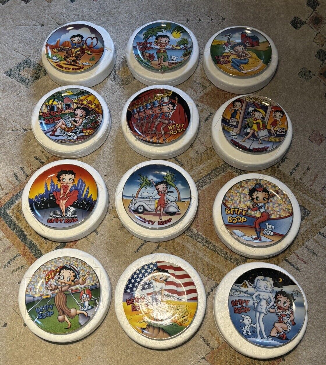 Lot of 12 Betty Boop Collector Plates Danbury Mint No Coa