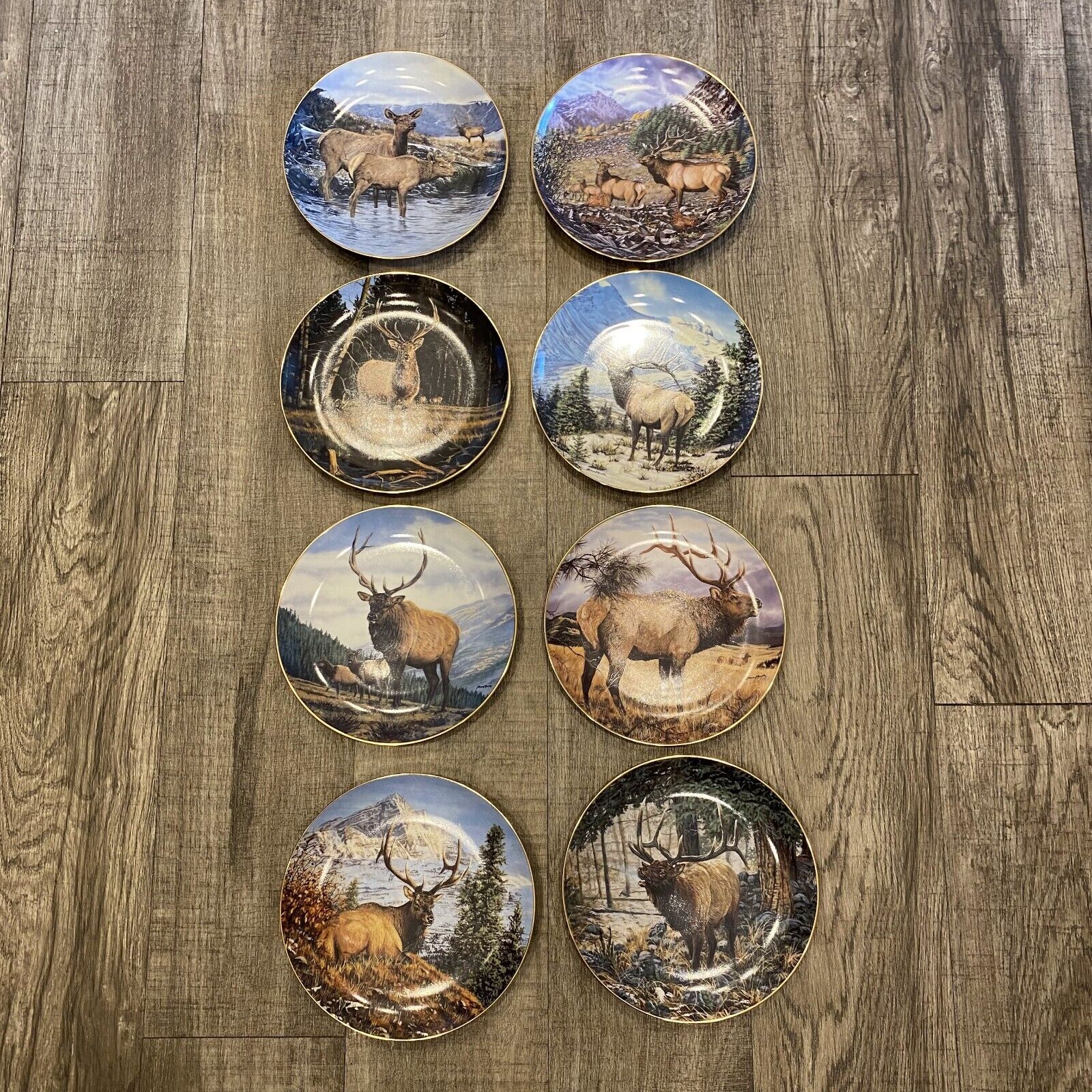 8 Collectors Plate Set High Country Pride Limited Edition Danbury Mint Elk Deer