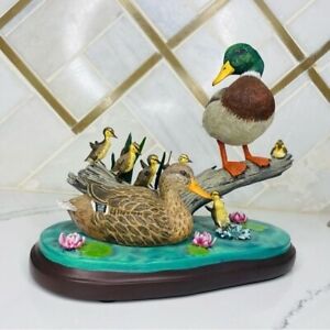 Rare Danbury mint “ swimming lessons “ duck figurine with baby ducks swimming